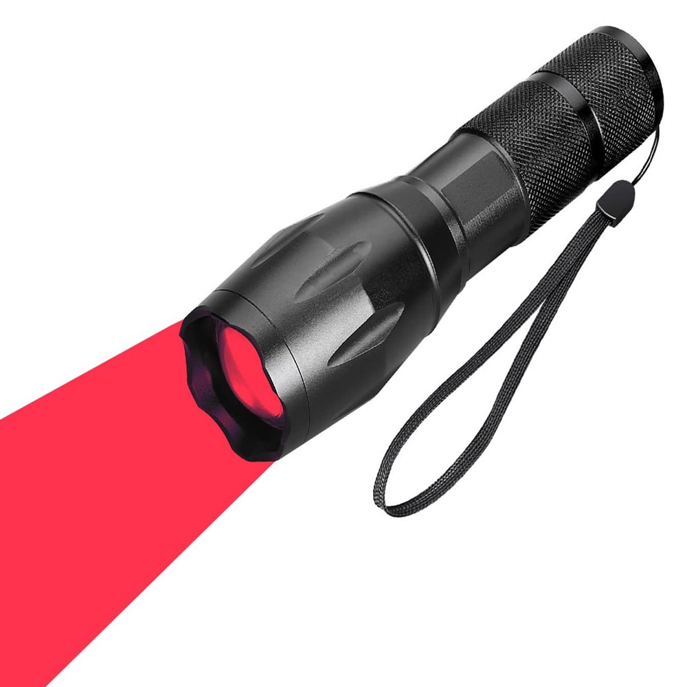 WAYLLSHINE Red Light Flashlight, 1 Mode LED Flashlight for Astronomy, Aviation, Night Observation