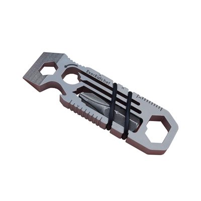 Gear Infusion EverRatchet - EDC Bladeless Keychain Multitool 17-in-1 tool with Bottle Opener, Screwdriver, Pry Bar, Wrenches & Ratchet (Titanium)