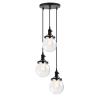Phansthy 3 Lights Chandelier Industrial Cluster Pendant Light with 5.9 Inch Clear Globe Glass Shade, Foyer Chandeliers Entryway High Ceiling Staircase Lights (Black) view 1