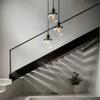 Phansthy 3 Lights Chandelier Industrial Cluster Pendant Light with 5.9 Inch Clear Globe Glass Shade, Foyer Chandeliers Entryway High Ceiling Staircase Lights (Black) view 4
