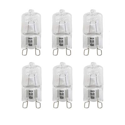 Vstar G9 Halogen Bulb,Clear G9 Bi-pin Base,120V 40W Vanity Lights,6pack