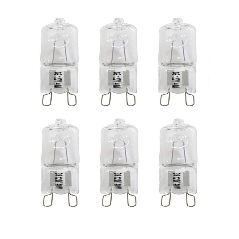 Vstar G9 Halogen Bulb,Clear G9 Bi-pin Base,120V 40W Vanity Lights,6pack