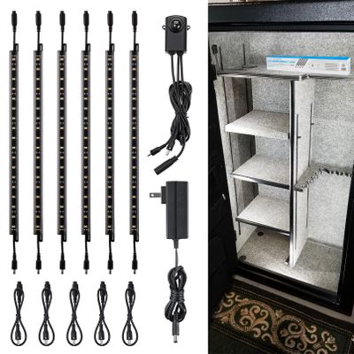 TORCHSTAR 6pcs 12 Inch LED Safe Lighting Kit, Motion Sensor, 5000K