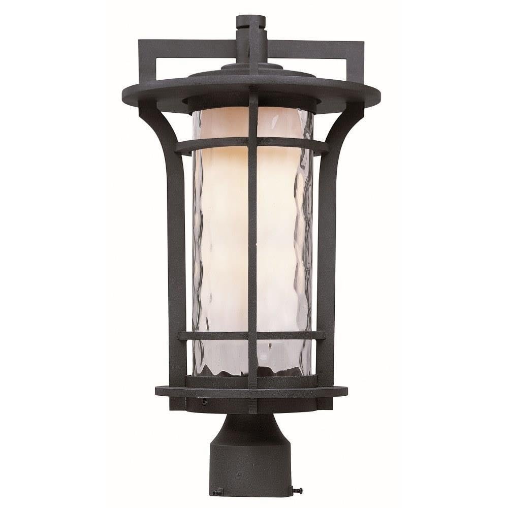 Maxim Lighting Oakville Post Mount Light | Black Oxide Finish | Water Glass Shade | Transitional Outdoor Post Mount Light | Ideal for Driveways & Garden Pathways | 65780WGBO