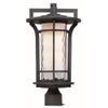 Maxim Lighting Oakville Post Mount Light | Black Oxide Finish | Water Glass Shade | Transitional Outdoor Post Mount Light | Ideal for Driveways & Garden Pathways | 65780WGBO view 1