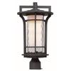 Maxim Lighting Oakville Post Mount Light | Black Oxide Finish | Water Glass Shade | Transitional Outdoor Post Mount Light | Ideal for Driveways & Garden Pathways | 65780WGBO view 3