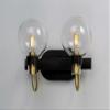 Maxim Lighting Bauhaus 2-Light Bath Vanity Light | Bronze/Satin Brass Steel Finish | Clear Glass Shade | Modern Indoor Light Fixture | Ideal for Bathrooms & Powder Rooms | Dimmable | 30512CLBZSBR view 3
