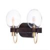 Maxim Lighting Bauhaus 2-Light Bath Vanity Light | Bronze/Satin Brass Steel Finish | Clear Glass Shade | Modern Indoor Light Fixture | Ideal for Bathrooms & Powder Rooms | Dimmable | 30512CLBZSBR view 4