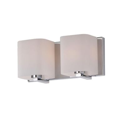 Maxim Lighting Wrap 2-Light Bath Vanity Light | Polished Chrome Finish | Satin White Glass Shade | Bathroom Vanity Light | 11252SWPC