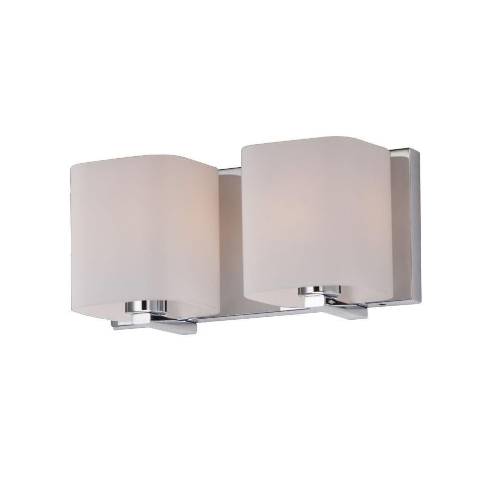 Maxim Lighting Wrap 2-Light Bath Vanity Light | Polished Chrome Finish | Satin White Glass Shade | Bathroom Vanity Light | 11252SWPC