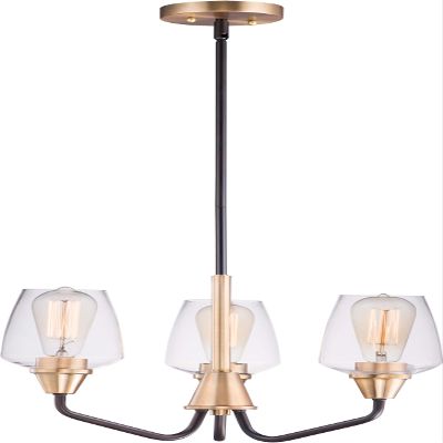 Maxim Lighting Goblet-mini Chandelier | Bronze/Antique Brass Steel Finish | Clear Glass Shade | Transitional Indoor Light Fixture | Ideal for Dining Rooms & Entryways | Dimmable | 26124CLBZAB