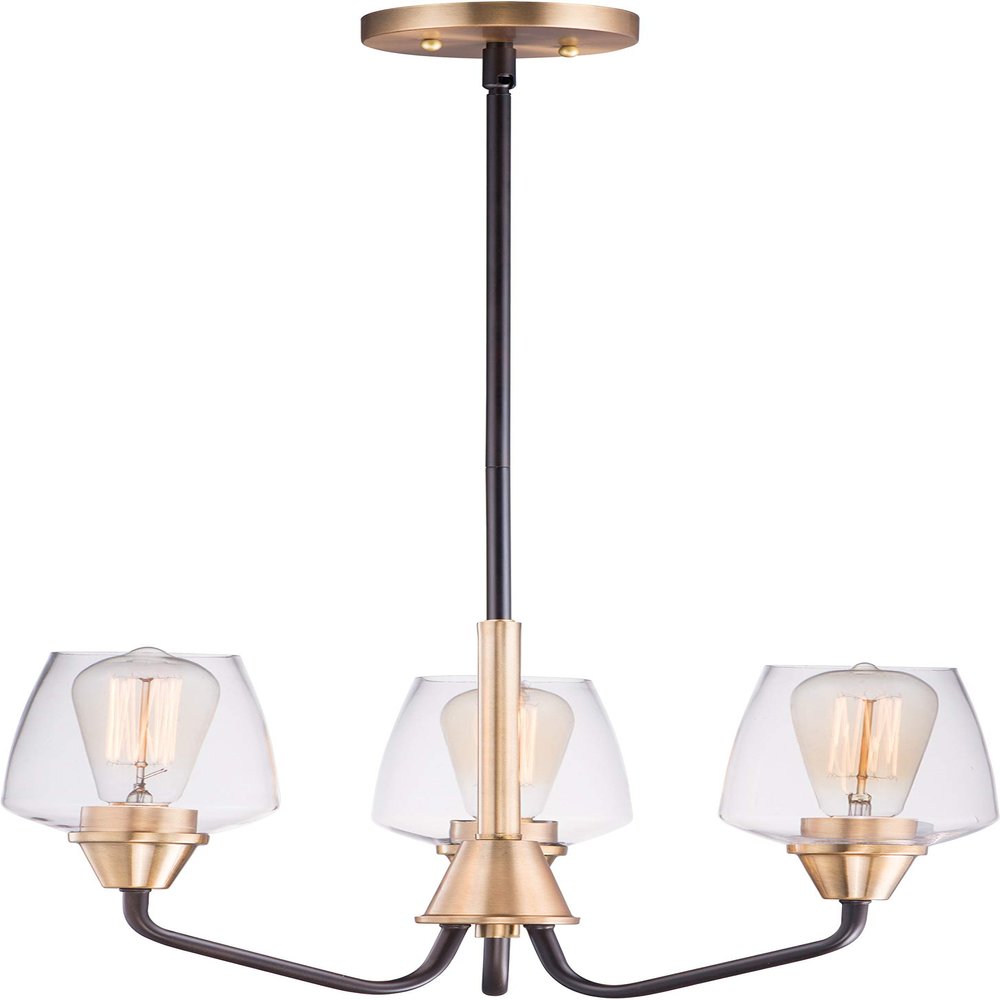 Maxim Lighting Goblet-mini Chandelier | Bronze/Antique Brass Steel Finish | Clear Glass Shade | Transitional Indoor Light Fixture | Ideal for Dining Rooms & Entryways | Dimmable | 26124CLBZAB