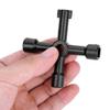 Fdit Universal Cross Key Compact 4 Way Utility Opening Tool for Water Meter Electric Cabinet Zinc Alloy Black 1 Pack view 1