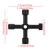 Fdit Universal Cross Key Compact 4 Way Utility Opening Tool for Water Meter Electric Cabinet Zinc Alloy Black 1 Pack view 2