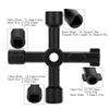 Fdit Universal Cross Key Compact 4 Way Utility Opening Tool for Water Meter Electric Cabinet Zinc Alloy Black 1 Pack view 3