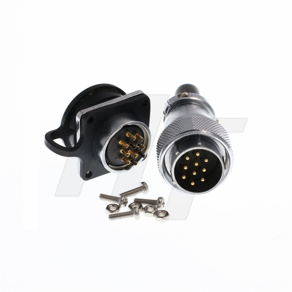 HangTon HS24 500V 10A High Power Industrial Connector Male Plug Female Panel Mount Socket (10 Pin)