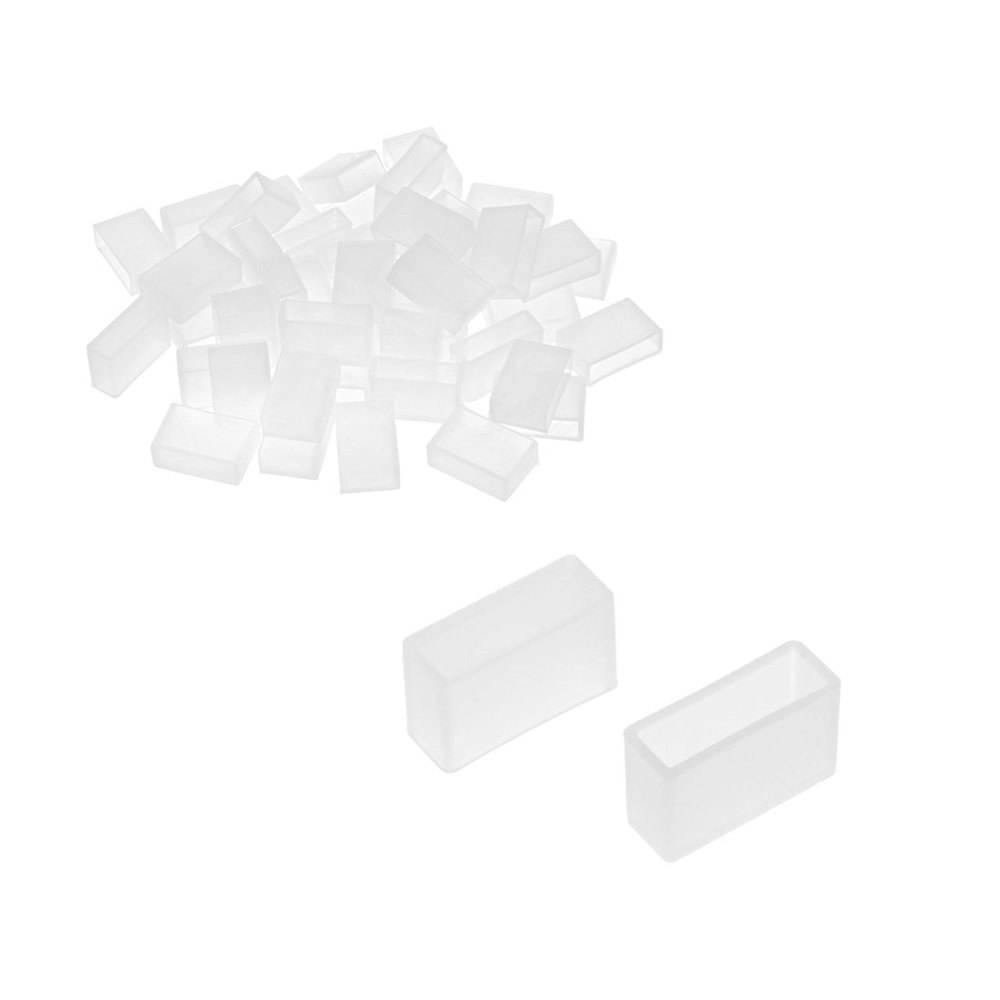uxcell 50pcs Silicone Plug Fit 5630 12mm Wide LED Tube Strip Light End Cap Cover White