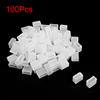 uxcell 100pcs Silicone Plug Fit 3528 8mm Wide LED Tube Strip Light End Cap Cover w 2 Holes White view 2