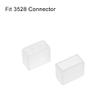 uxcell 100pcs Silicone Plug Fit 3528 8mm Wide LED Tube Strip Light End Cap Cover w 2 Holes White view 3