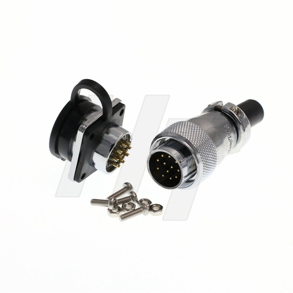 HangTon HS20 12 Pin Metal Connector Industrial Machinery Power 500V 5A Cable Plug Panel Mount Socket