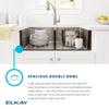 Elkay ECTRU32179LT Crosstown 40/60 Double Bowl Undermount Stainless Steel Sink view 4