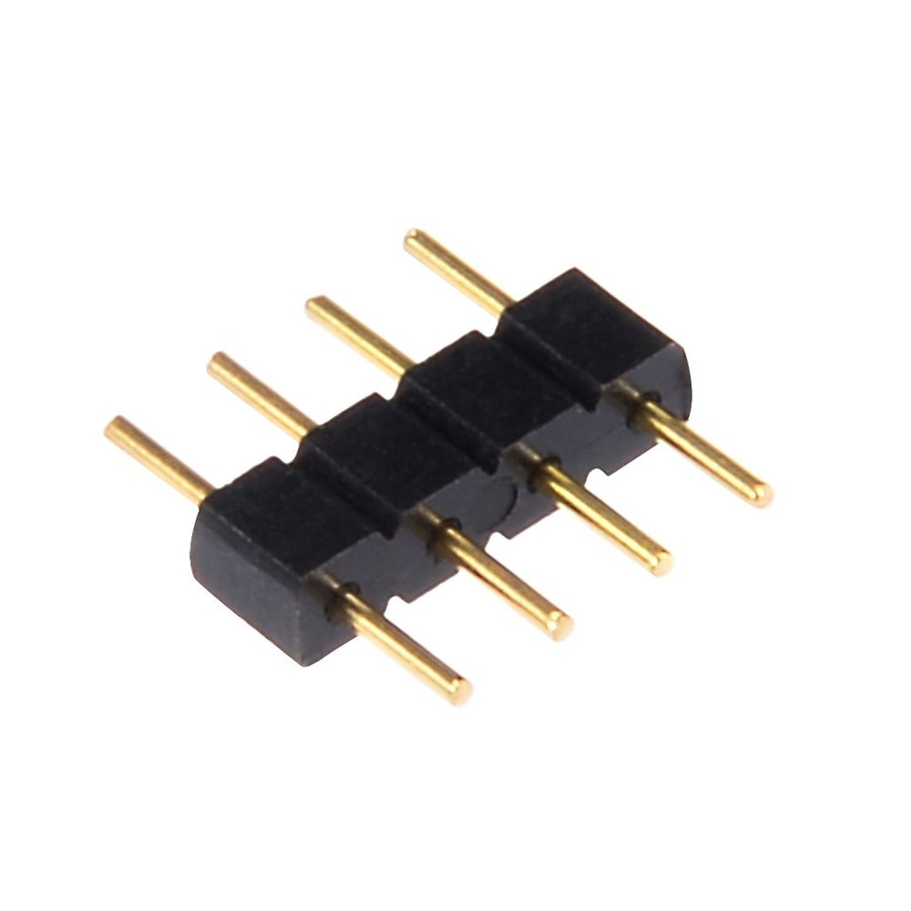 uxcell 100pcs 4 Pin Male to Male Plug Header Adapter Connector Fit RGB/3528/5050 LED Chip Strip Black