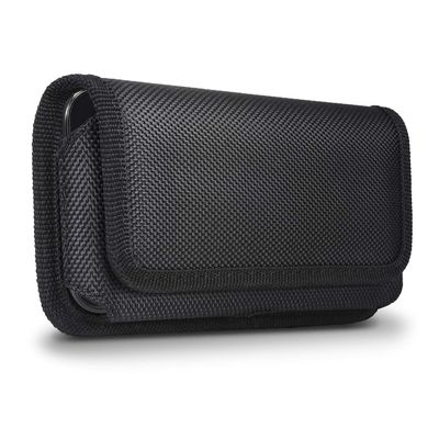 for iPhone X Belt Case, miadore Horizontal Belt Clip Holster [Magnetic Flap] Black Nylon Phone Holder Cover [Elastic Side] with Belt Loops for iPhone X (for Thin Case)