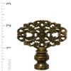 Royal Designs, Inc. Floral Filigree Design Finial for Lamp Shade, F-5066AB-1, Antique Brass view 3