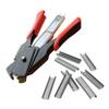 LEM Products Spring-Loaded Hog Ring Pliers, 100 Galvanized Steel Rings, Red and Black view 1