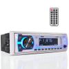 Pyle Marine Bluetooth Stereo Radio - 12v Single DIN Style Boat In dash Radio Receiver System with Built-in Mic, Digital LCD, RCA, MP3, USB, SD, AM FM Radio, Remote Control, White - PLMRB29W view 1