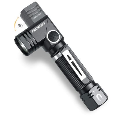 NICRON Flashlight, N7 600 Lumens Tactical Flashlight, 90 Degree Ip65 Waterproof Led Mini Flashlight 4 Modes- Best High Lumens are for Camping, Outdoor, Hiking Not Including Batteries Gift