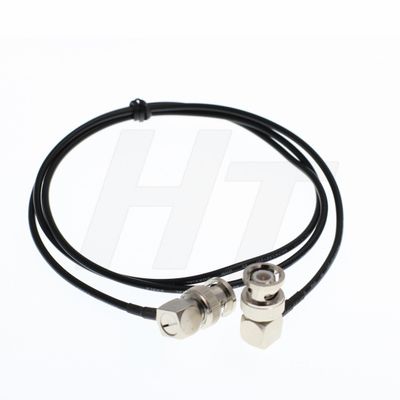 HangTon RG174 Right Angle BNC Jumper RF Coax Signal BNC Male to Male Adapter Cable Nickel Plated Low Loss 50Ohm Black (9.8ft / 3meter)