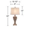 Regency Hill Elle Traditional Antique Table Lamp 33" Tall Classic Gold Open Scroll Bronze Off White Oval Shade Decor for Living Room Bedroom House Bedside Nightstand Home Entryway view 4