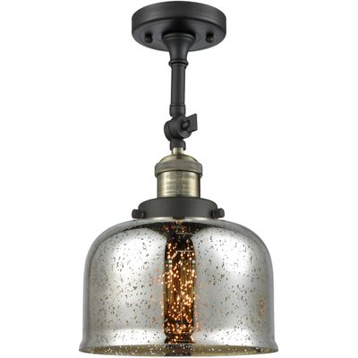 Innovations 201F-BAB-G78-LED Transitional LED Semi-Flush Mount from Franklin Restoration Collection in Black Finish,