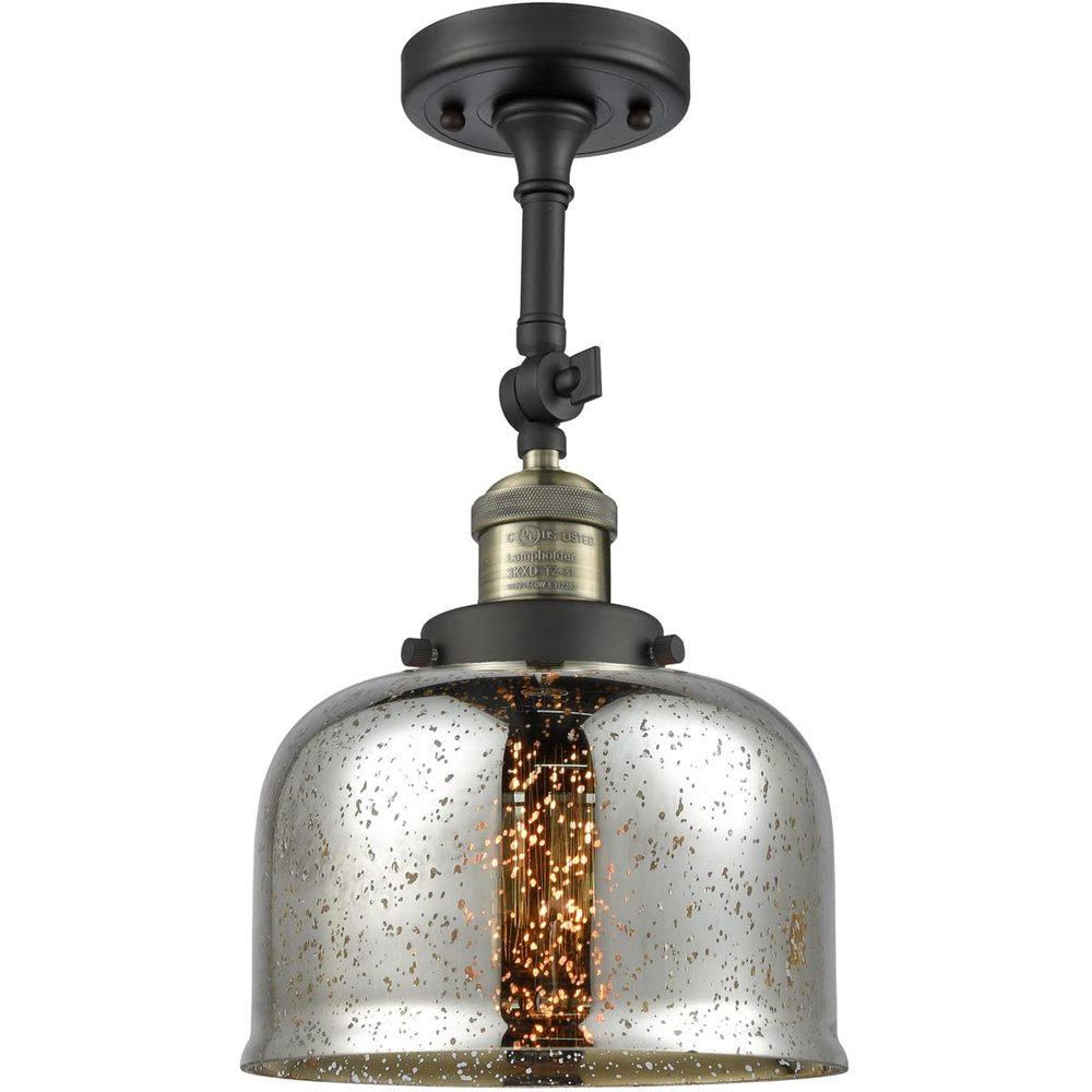 Innovations 201F-BAB-G78-LED Transitional LED Semi-Flush Mount from Franklin Restoration Collection in Black Finish,
