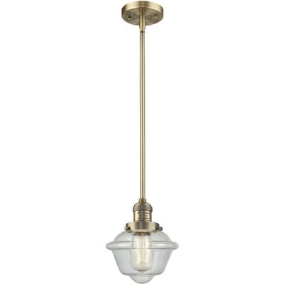 Innovations 201S-BB-G534-LED Transitional LED Mini Pendant from Franklin Restoration Collection in Brass Finish,