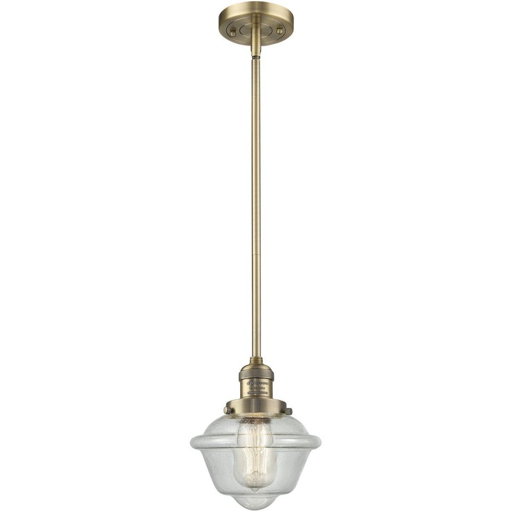 Innovations 201S-BB-G534-LED Transitional LED Mini Pendant from Franklin Restoration Collection in Brass Finish,