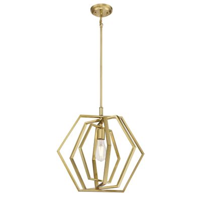 Westinghouse Lighting 6351200 Holly One-Light Indoor Pendant, Champagne Brass Finish