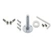 Nostalgic Warehouse 711042, Single Dummy, Satin Nickel Egg & Dart Plate with Keyhole White Rose Porcelain Knob view 2