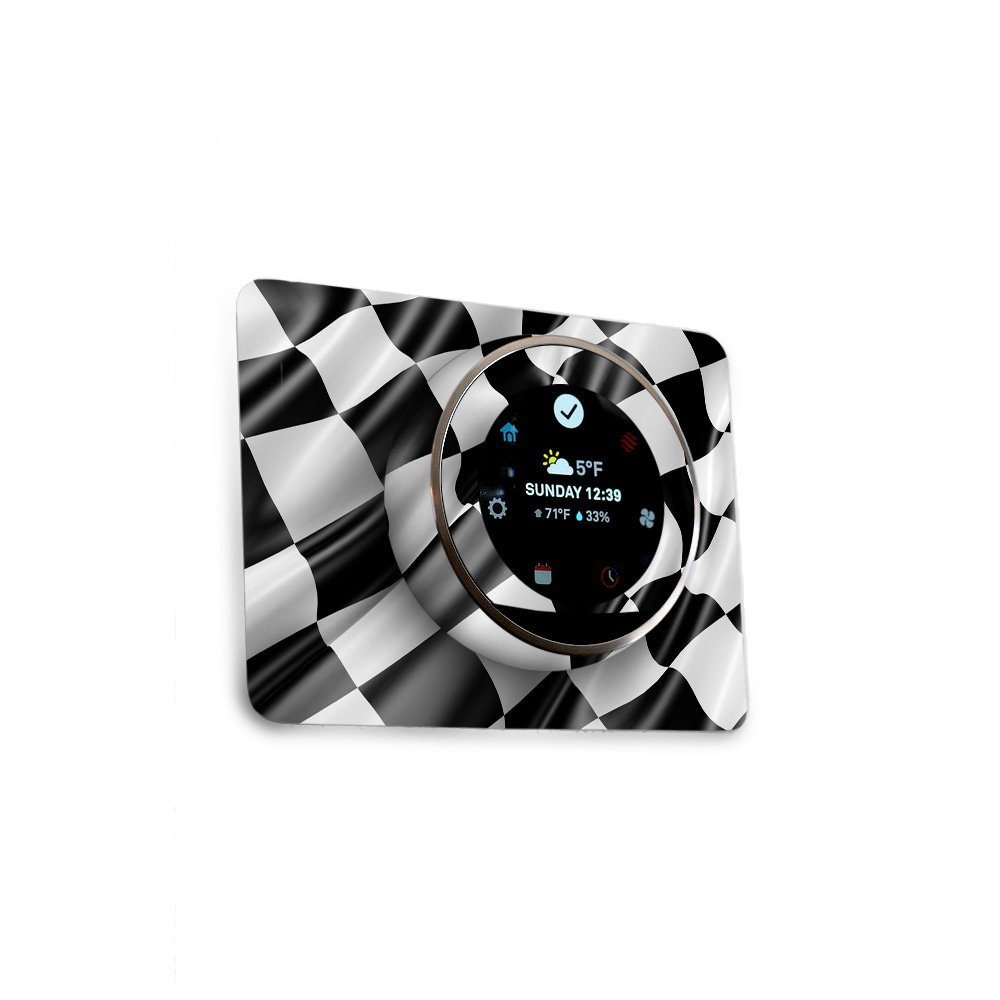 MightySkins Skin Compatible with Nest Thermostat - Race Flag | Protective, Durable, and Unique Vinyl Decal wrap Cover | Easy to Apply, Remove, and Change Styles | Made in The USA