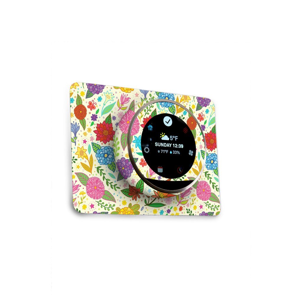 MightySkins Skin Compatible with Nest Thermostat - Flower Garden | Protective, Durable, and Unique Vinyl Decal wrap Cover | Easy to Apply, Remove, and Change Styles | Made in The USA