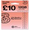 PrePaid Europe (UK THREE) sim card 12GB data+3000 minutes+3000 texts for 30 days with FREE ROAMING / USE in 71 destinations including all European countries view 1