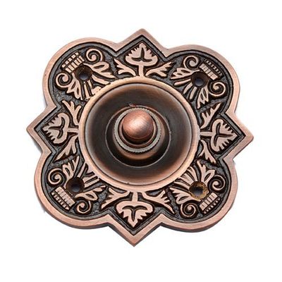 Adonai Hardware Parshandatha Decorative Brass Bell Push or Door Bell or Push Button (Antique Copper)