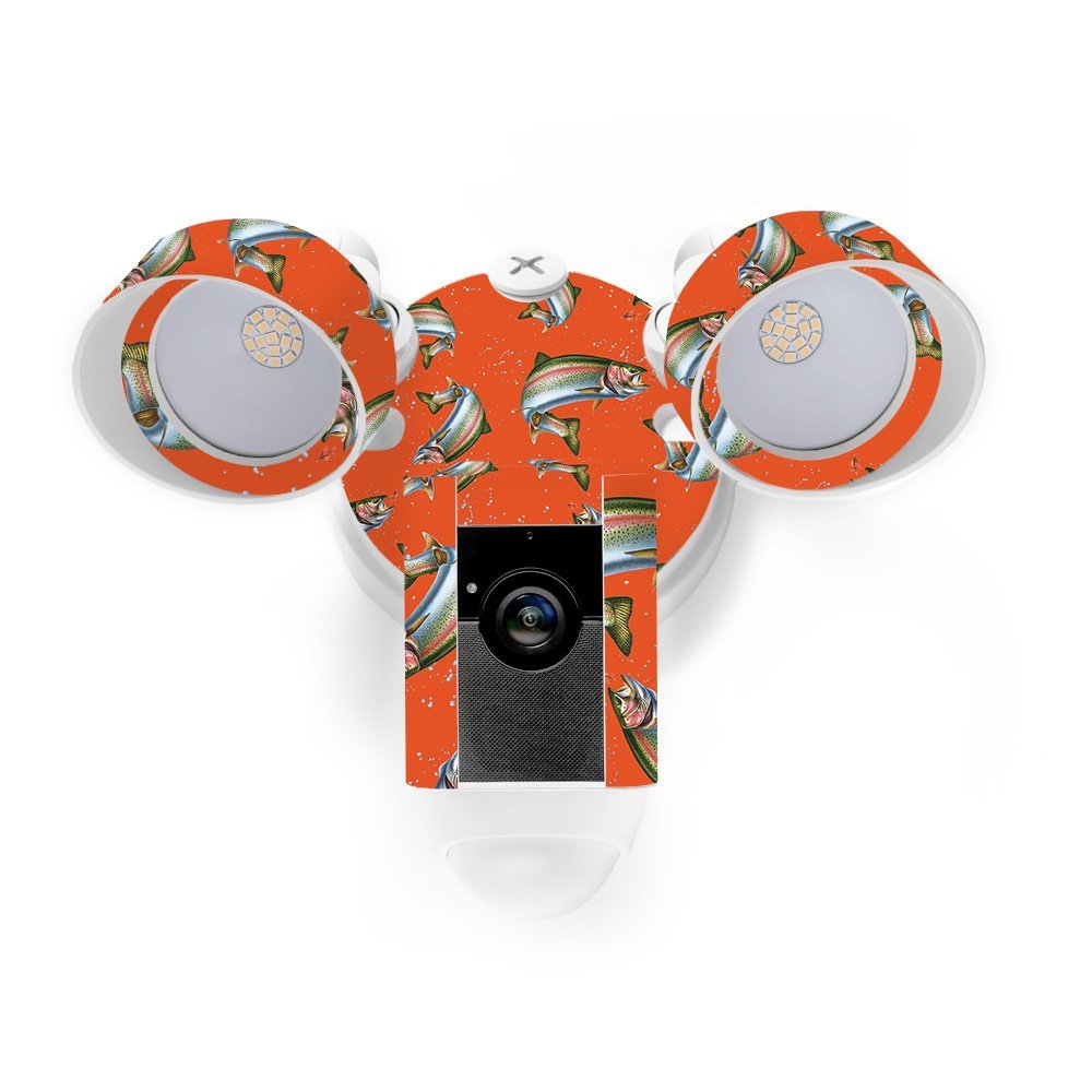 MightySkins Skin Compatible with Ring Floodlight Cam - Trout Collage | Protective, Durable, and Unique Vinyl Decal wrap Cover | Easy to Apply, Remove, and Change Styles | Made in The USA