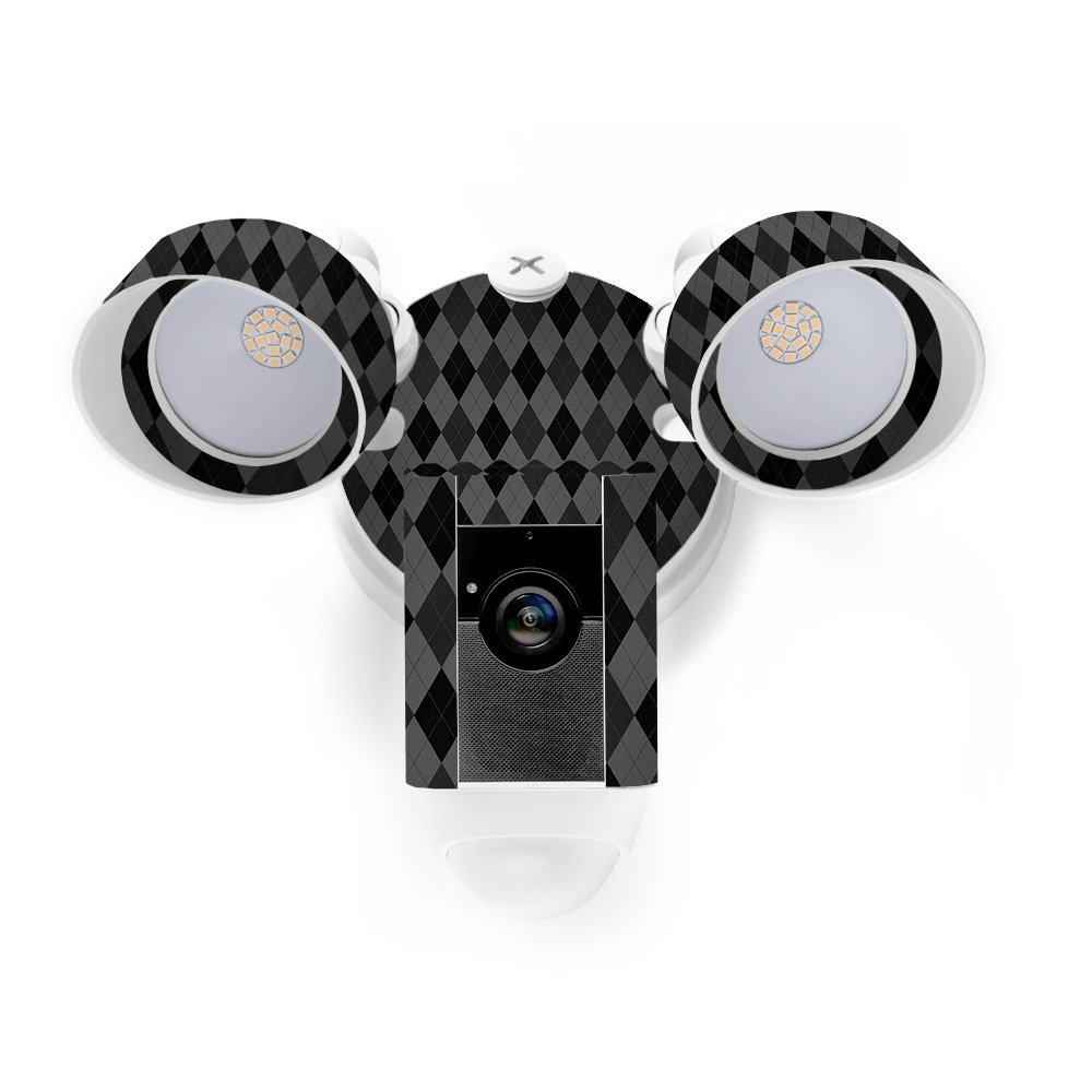 MightySkins Skin Compatible with Ring Floodlight Cam - Black Argyle | Protective, Durable, and Unique Vinyl Decal wrap Cover | Easy to Apply, Remove, and Change Styles | Made in The USA