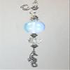 Small Silver Seahorse with Crystal Clear and Moonstone Glass Ceiling Fan Pull Chain/Light Pull view 2