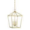 Savoy House 1-321-4-322 Townsend Traditional Open Frame Pendant Light Fixture, 4-Light 240 Total Watts, 26" H x 17" W, Warm Brass view 1
