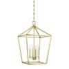 Savoy House 1-321-4-322 Townsend Traditional Open Frame Pendant Light Fixture, 4-Light 240 Total Watts, 26" H x 17" W, Warm Brass view 2