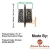 Adonai Hardware Brass Decorative Hinge (Supplied as 2 Pieces per Pack, with Matching Screws) (4" x 4", Antique Brushed Nickel) view 2
