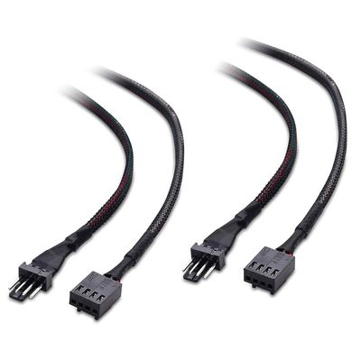 Cable Matters 2-Pack PWM 4 Pin Fan Extension Cable - 12 Inches